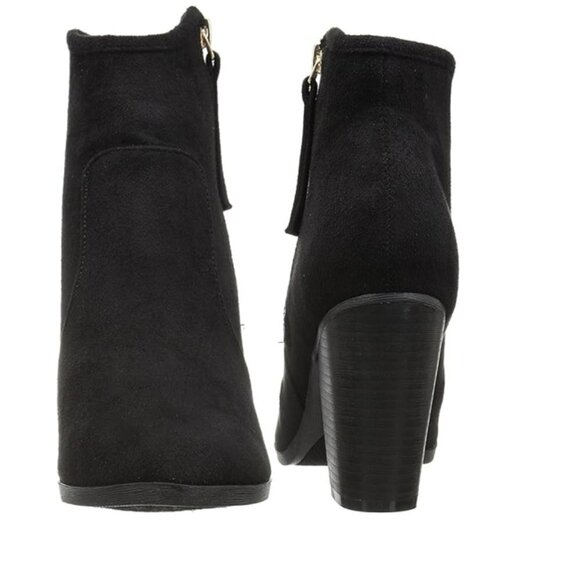 Journee Collection Link Outside Zip Stacked Heel Booties 8.5 - Picture 3 of 13